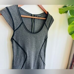 Express Sheath Dress in Gray and Black with gold hardware Size 2